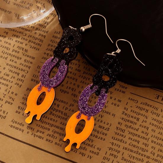 Sød Halloween Gave til Hende 1 Par Glitrende BOO Øreringe, Skinnende Akryl Sort Lilla Orange Sjove Festlige Festtilbehør Boo Dangle Drop Øreringe