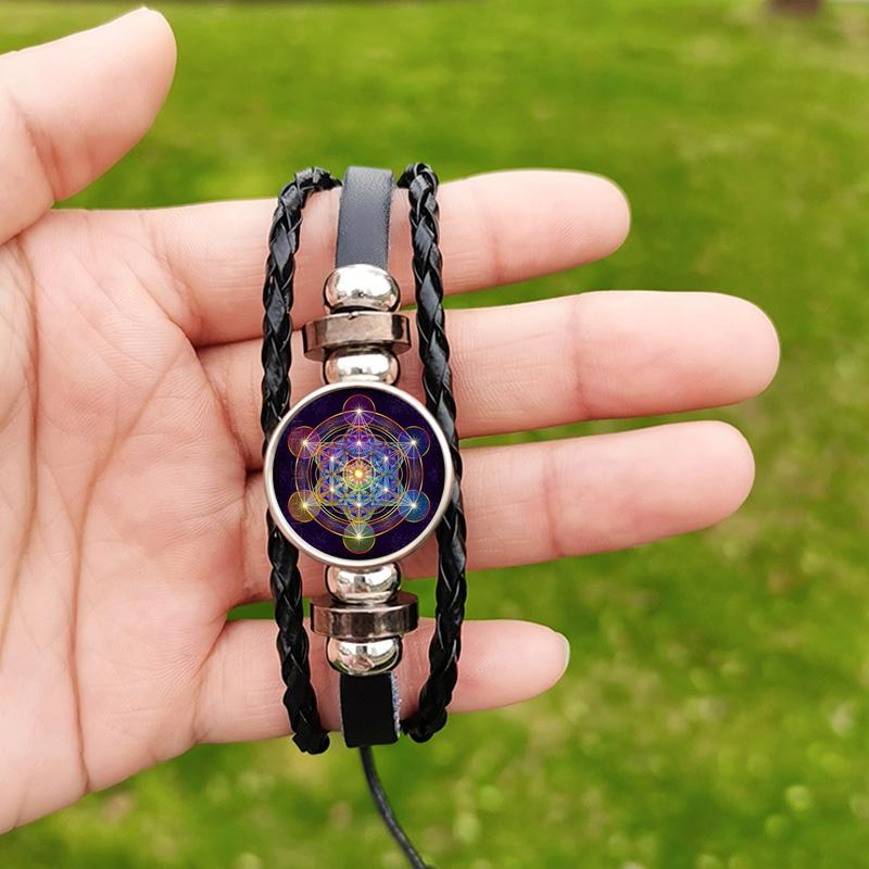 

Метатрон Куб Духовный Браслет Сакральная Геометрия Шри Янтра Жизнь Цветок Очарование Чакра Кожаные Браслеты Браслет Ювелирные Изделия