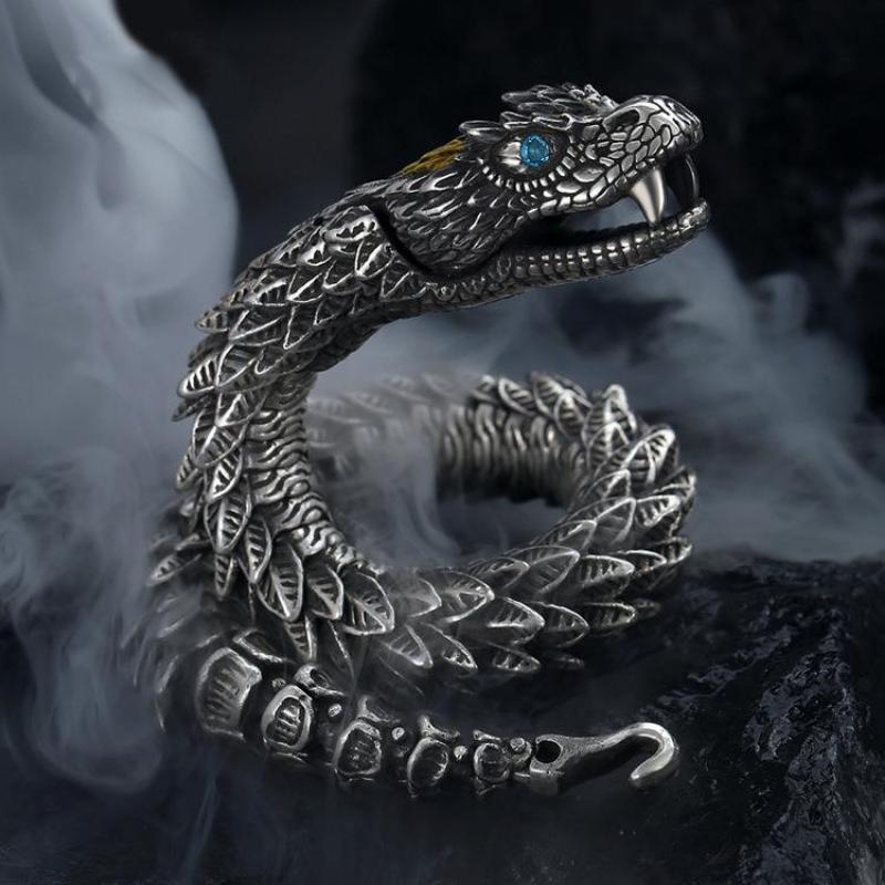 Snake Bracelet Men's Trendy Ins Domineering Retro Zodiac Collectible Bracelet Bracelet