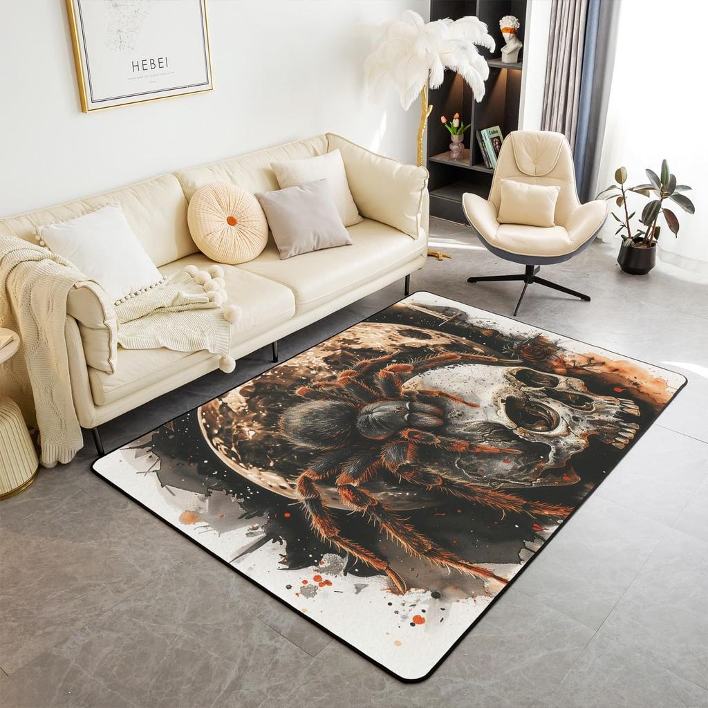 Erosebridal Lacrosse Area Rug 4'11" X 3'3", Lacrosse Sports Games Non Shedding Living Room Rugs For Kids Boys Girls, Black White Lacrosse De