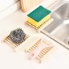 4 Stück Natürliche Holz Bambus Seifenschale Ablage Gitter Teller Box Halter Seifenaufbewahrung Organizer Badezimmer Abtropfregale