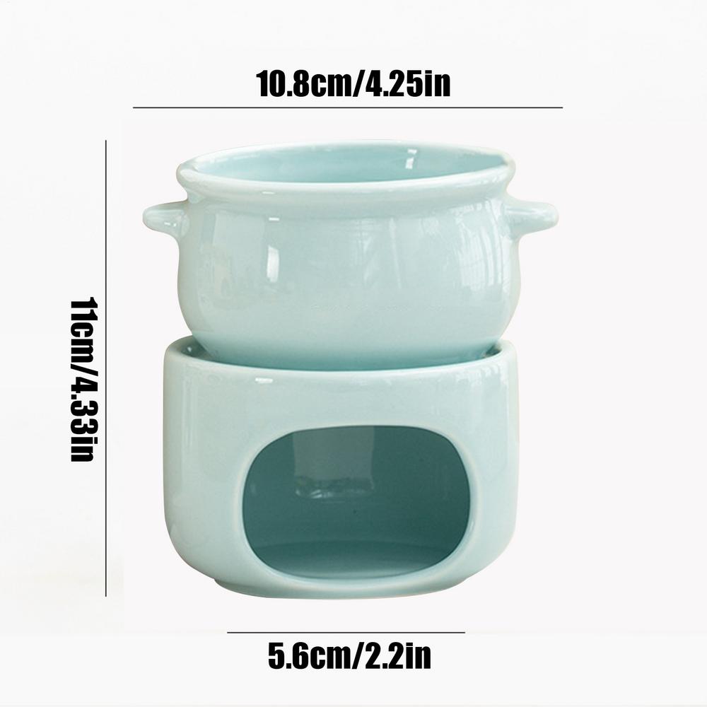Chocolate Fondue Cup Non-Stick Ceramic Warmer Pot Melting Chocolate Cup With Forks For Cheese Marshmallow Dipping Dessert