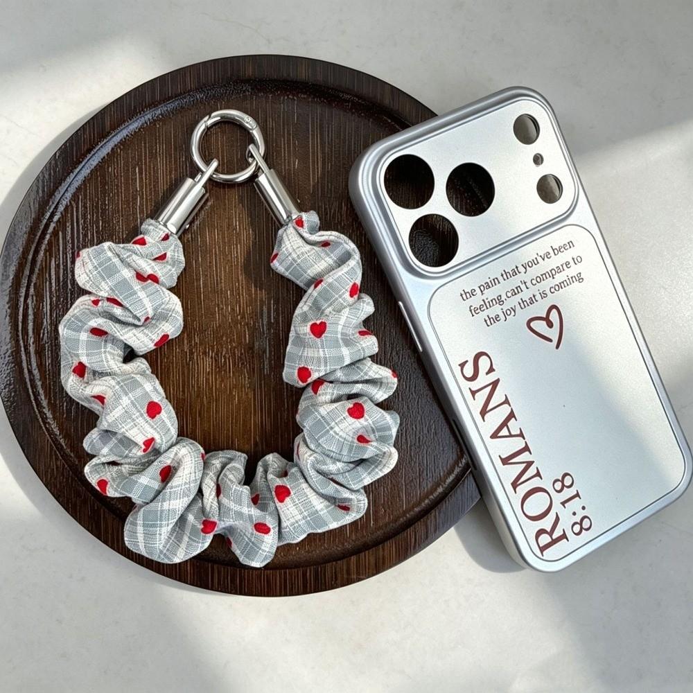 2-in-1 Scrunchie Phone Wrist Strap Stretchable Keychain Bag Charm Fabric Phone Lanyard Women