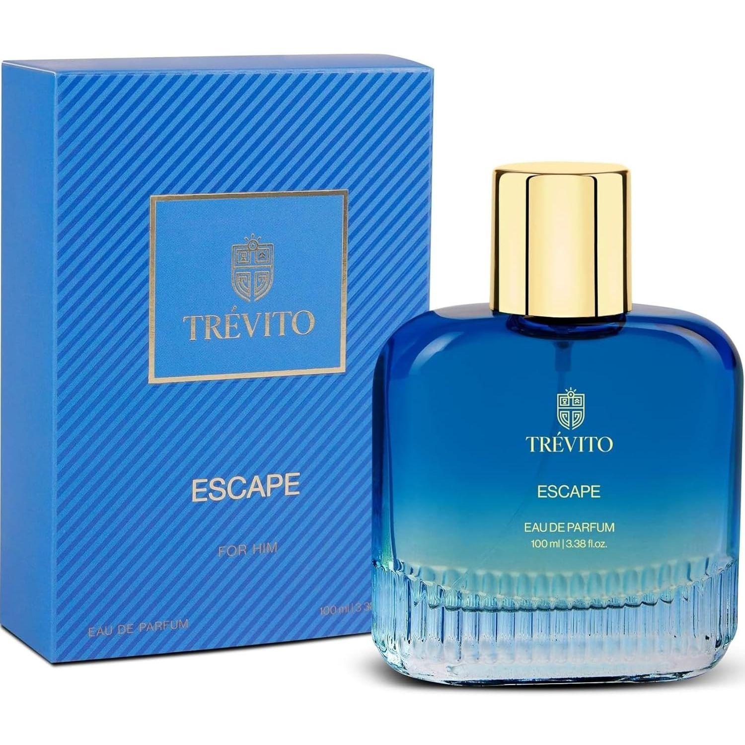 TRÉVITO Escape Luxury Perfume for Men 100ml | Long Lasting Eau de Parfum | Citrus Aqua Fragrance | Premium Skin Friendly Men s Perfume 100ML