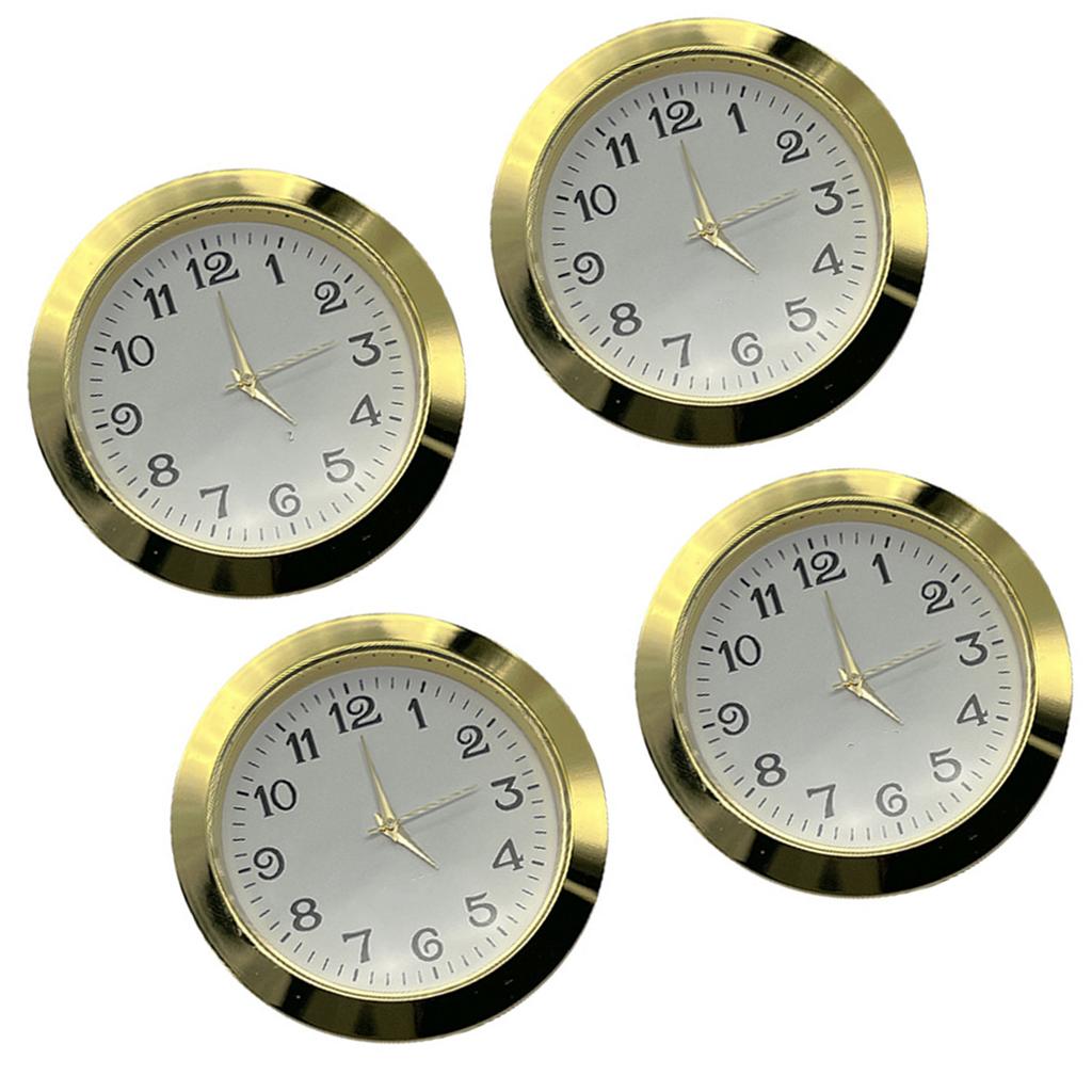 Set of 4 55mm Quartzs Clock Face Insert Inlaid with Arabic and Roman Numerals for Home and Office Clock Repair Decors