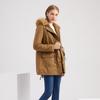 Velvet Cotton Coat Women's Hooded Fur Collar Winter Coat for Warmth Plus Velvet Plus Size Cotton Coat Solid Color Hooded Cotton Coat