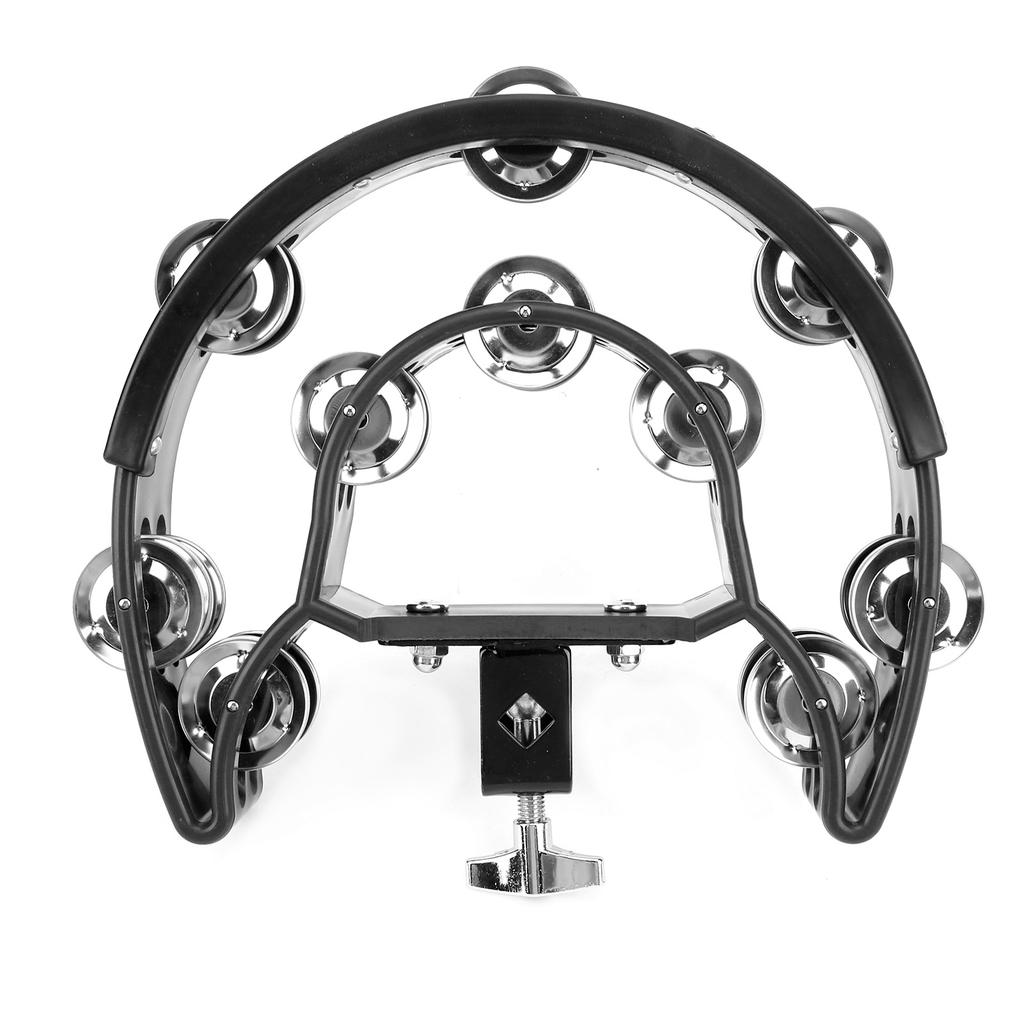 Half Moon Tambourine Metal Jingles Double Row Handheld Musical Percussion Instrument DT‑66