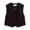 Chuyu Women's Old Money Corduroy Cropped Vest