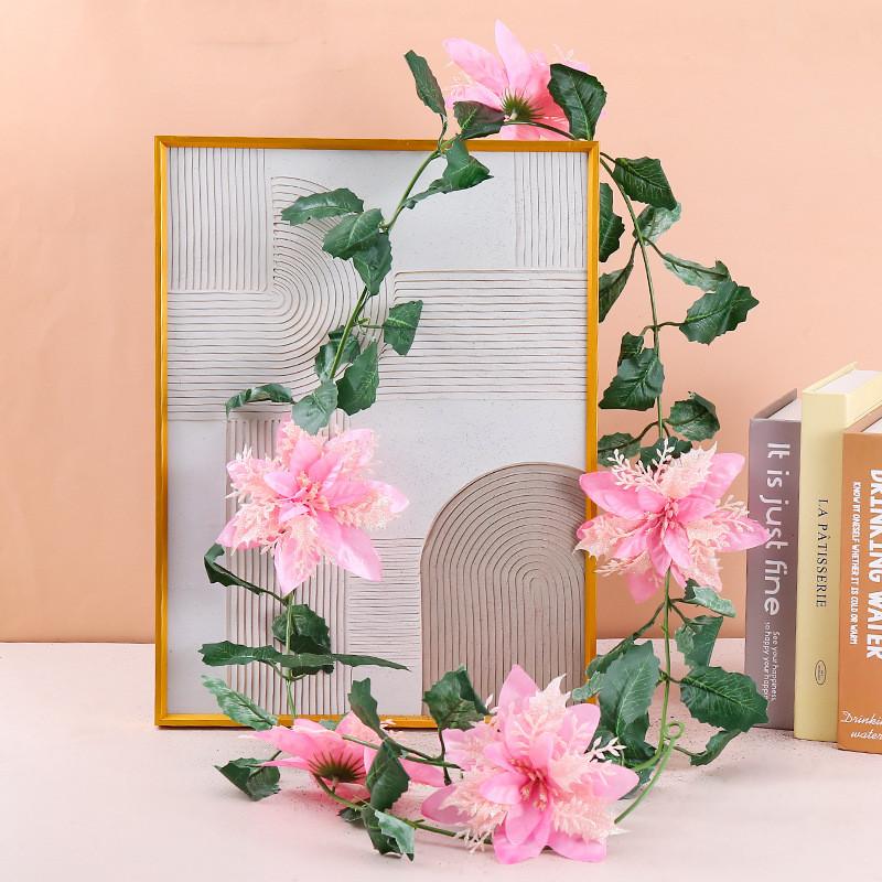 Christmas Decor Artificial Garland With Faux Flowers For Home Holiday Festive Atmosphere