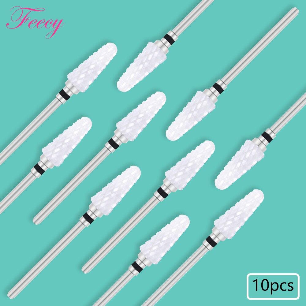 

10 шт. фреза для маникюрного набора, керамические фрезы для ногтей, фрезы для снятия гель-лака, аксессуары для маникюрной машины, мельница