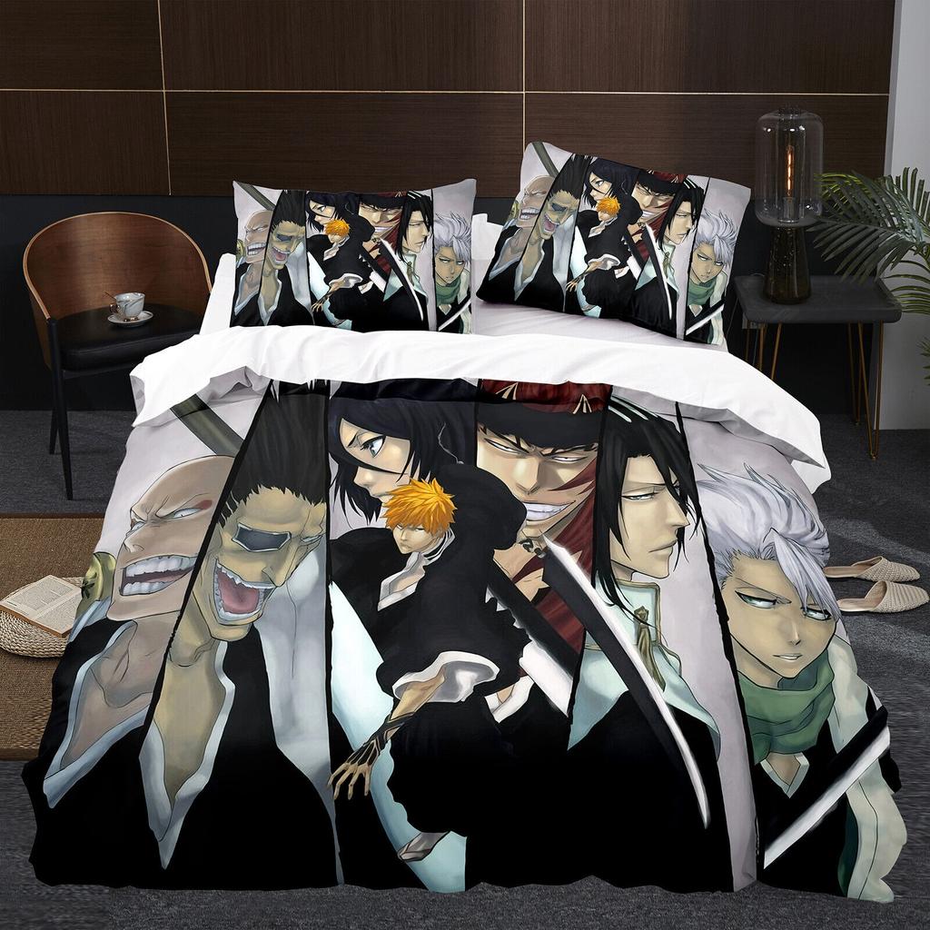 Bleach Mugetsu Ichigo 3D-Bettbezug, Bettwäsche-Set, Kissenbezug, Steppdecke, Einzelbett, Doppelbett