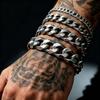HNSP 3MM-15MM Thick Stainless Steel Cuban Chain Bracelet For Men Hand Jewelry Punk Street Style Accessory