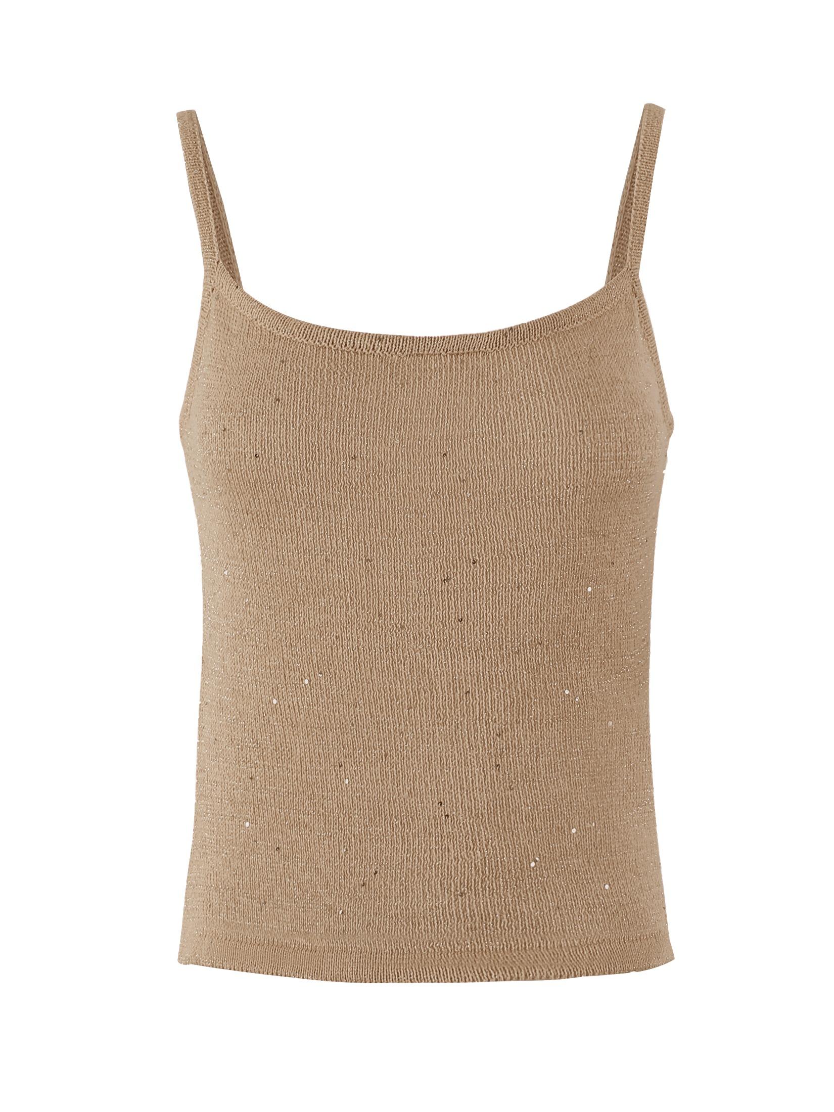 

Fashion Pink Sparkly Spaghetti Strap Camisole Top 2025 Summer Women s Clothing Knit Vest Sleeveless Vacation Lady Tank Tops K31 L антична латунь кольору