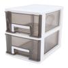 Schreibtisch mit 2 Schubladen, Kunststoff, stapelbar, transparent, Desktop-Aufbewahrungsbox für Büromaterial, für Zuhause, Wohnheim