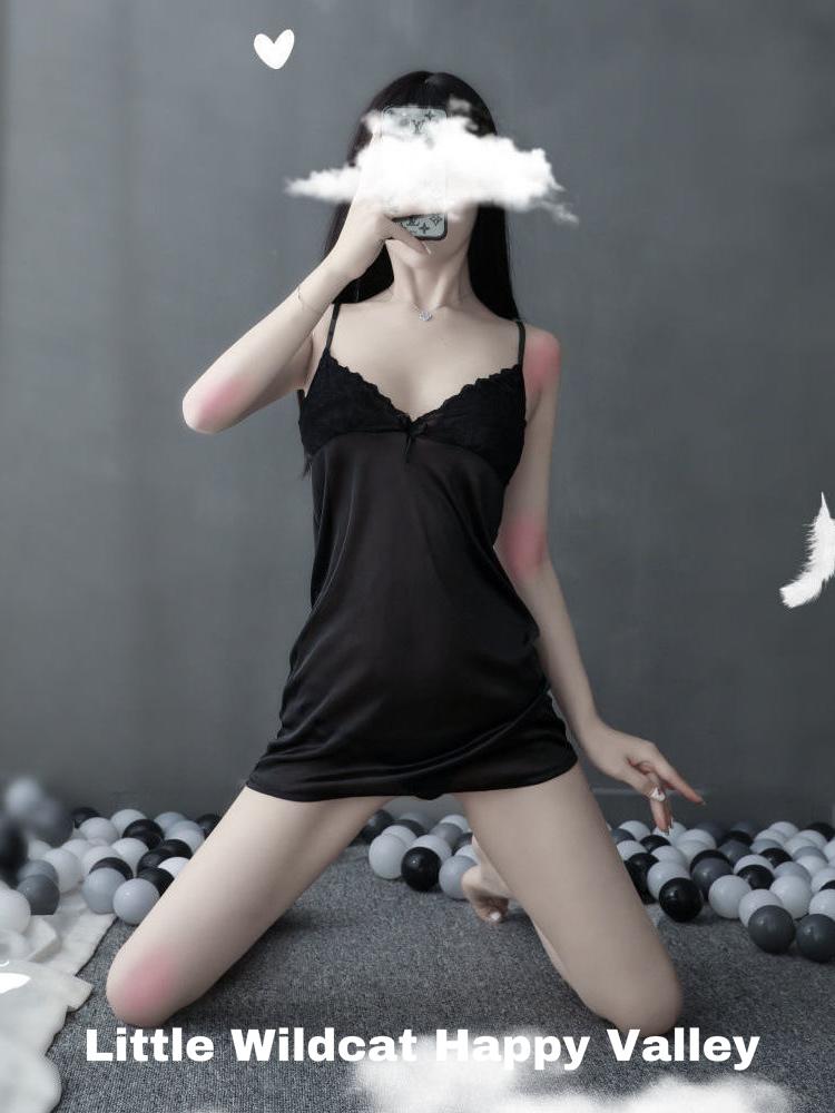 Women Sexy Sleepwear Lace Silk Satin Night Dress Sleeveless Nighties V-neck Nightgown Plus Size Nightwear Erotic Sleepdress