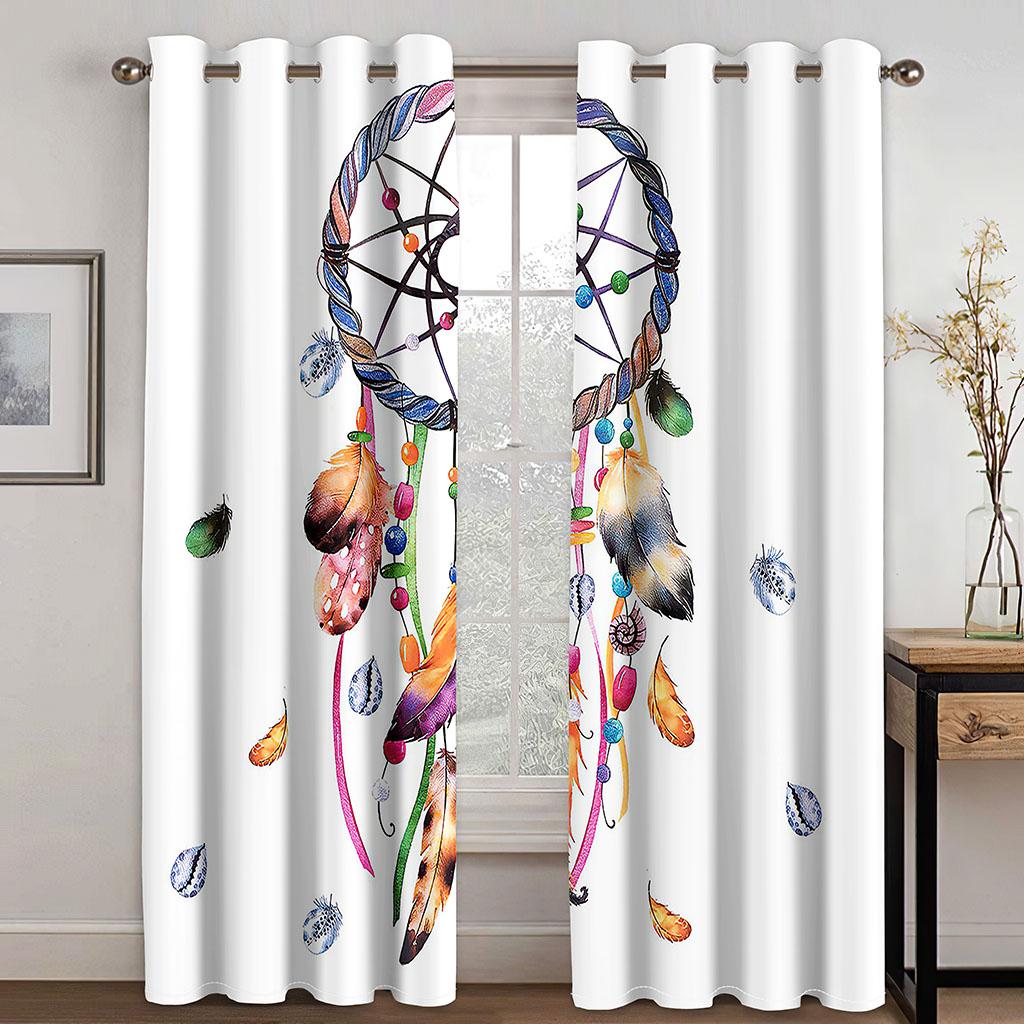 

Тканые шторы с принтом «Ловец снов» Две независимые шторы слева и справа Плотные шторы для спальни 132cmx160cm