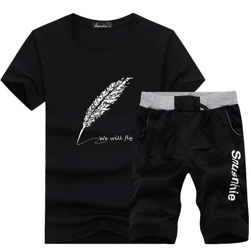 Men's Short-sleeved T-shirt Set of Youth Fashion Shorts