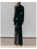 Women's Burgundy High-End Suit Set: Spring/Autumn 2025 Street Style with Wide-Leg Pants