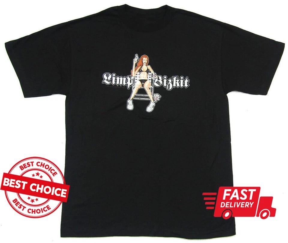 Limp Bizkit Bikini Girl Graphic Black T-Shirt S-3XL Q73698 XL