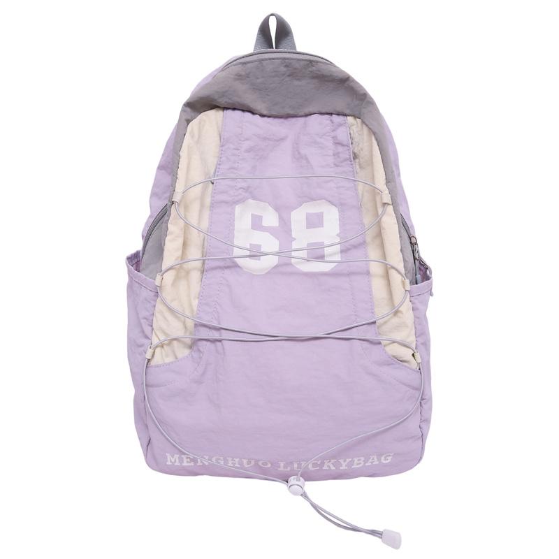

Outdoor Contrast Color Backpack Lightweight Travel Small Backpack Junior Senior High School Student Schoolbag Small фіолетовий