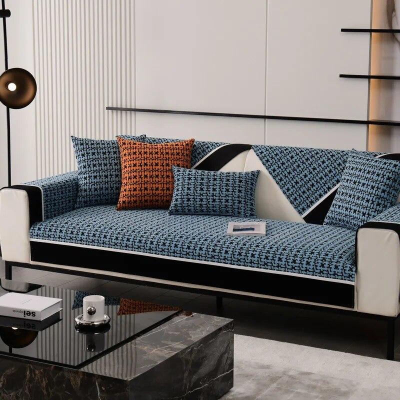 

Коврик для дивана с сеткой «Тысяча птиц», чехол для дивана из синели, всесезонный универсальный коврик для дивана, гостиная, домашний светильник, роскошный декор, чехол для дивана 70x70cm 1pcs