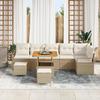 VidaXL Ensemble de Canapé de Jardin 9 Pièces avec Coussins Beige Poly Rattan Acacia 3362541