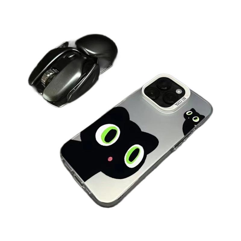Cute two black cats for iPhone16plus niche 13promax anti-drop 15 iPhone case 14 hard