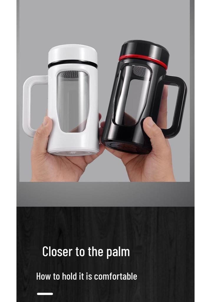 Doppelwandige Hitzebeständige Glas-Teetasse mit Henkel