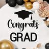 Black Cap Congrats Grad Letter Sign Sticker Felt Material Letter Wall Decals  Indoor Outdoor Party