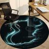 1 Stück Gitarre Wellen Büro Runder Teppich, Matte Geeignet für Büro, Unter Bürostühlen Schlafzimmer Wohnzimmer Heimdekoration, Zimmerdeko