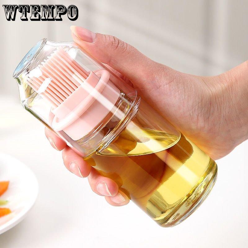 Kitchen Oil Brush Silicone Brush with Bottle PancakeHigh-temperature ResistantHairless Integrated Baking Food Brush Bakewares