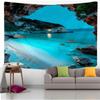Tapestry with Sea Cave Design, Wall Hanging Decoration, Polyester Printed Art, Home, Bedroom, Ocean, Nature, Bohemian Style