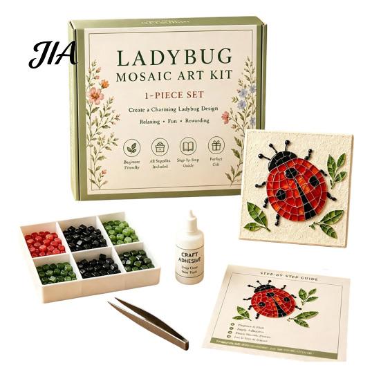 DIY Craft Projects for Adults Sea Glass Mosaic Art Kit, Flower Insect Nature Inspired Sets Kit with Colorful Pieces Beginners, Handmade Wall