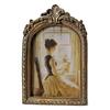 Large Vintage Picture Frame Retro Arched Po Frame for Tabletop/Wall Mounting Embossed Resin