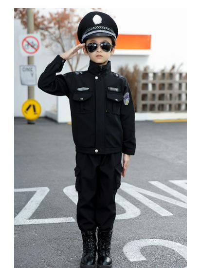 Dětská policejní uniforma - Zimní sametový kostým pro kluky a holky do školky