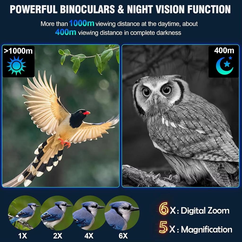 4K Digital Night Vision Binoculars Infrared Night Vision Goggles IR Viewer 400M Range Video Recording ODM