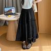 Women's White Lace Ruffled Midi A-line Cake Skirt - 2026 Spring/Summer