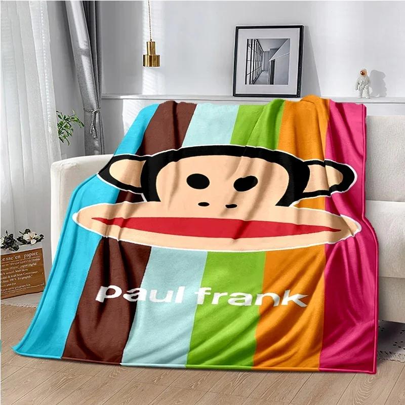Cartoon Anime P-Paul-Frank Throws Blanket for Baby Hiking Picnic Bed Super Soft Cute kawaii Flannel Blanket Power birthday gift