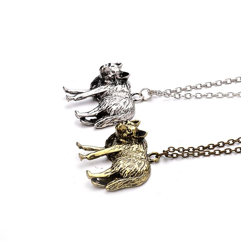 Fahion Vintage Charm The Ice Wolf Pendant Necklace Wolf Jewelry Gifts For Men Women
