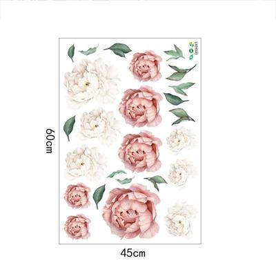 Peony Flower Home Wall Sticker Living Room Background Decal Mural