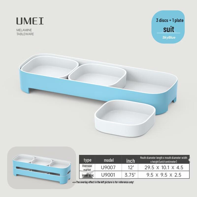 Rectangular Melamine Divided Serving Tray