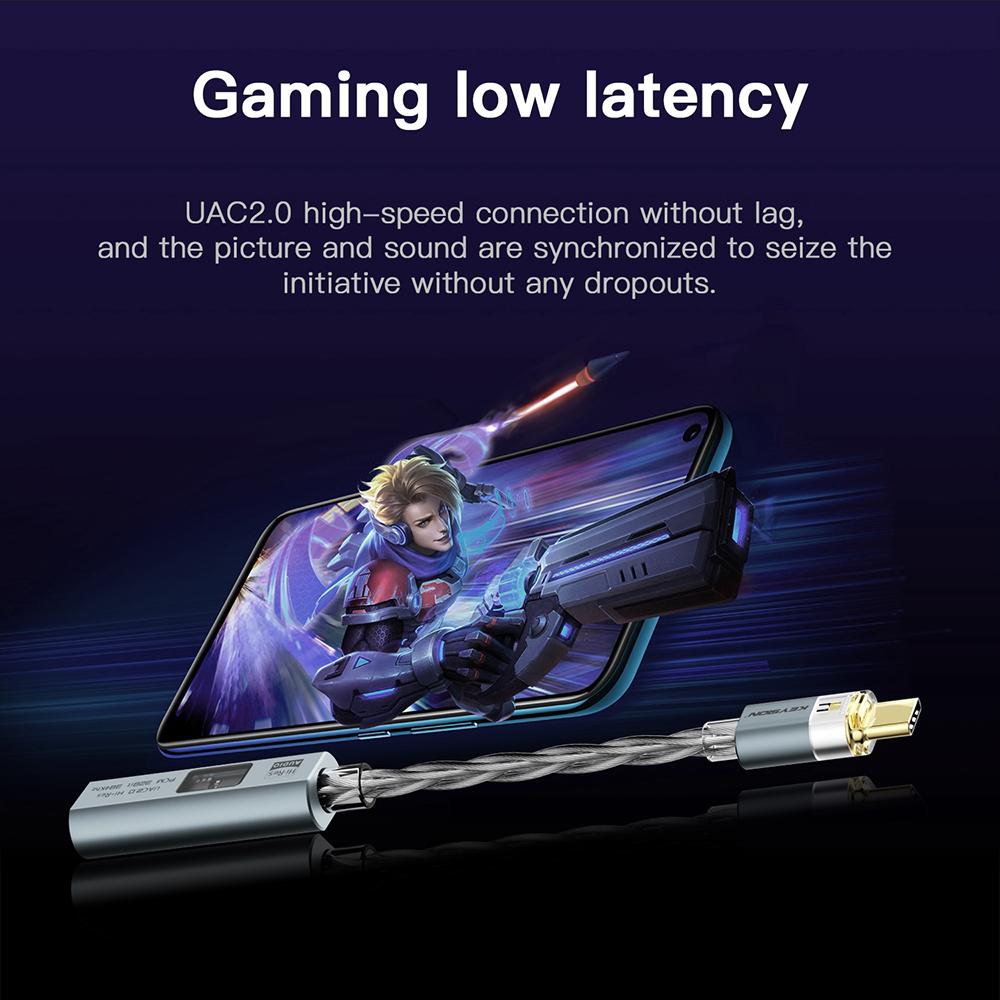 KEYSION USB C Type-C To 3.5mm DAC CX31993 MAX97220 Dual Chip Digital Audio Amplifier UAC2.0 HiFi Audio Adapter AMP 32bit 384KHz