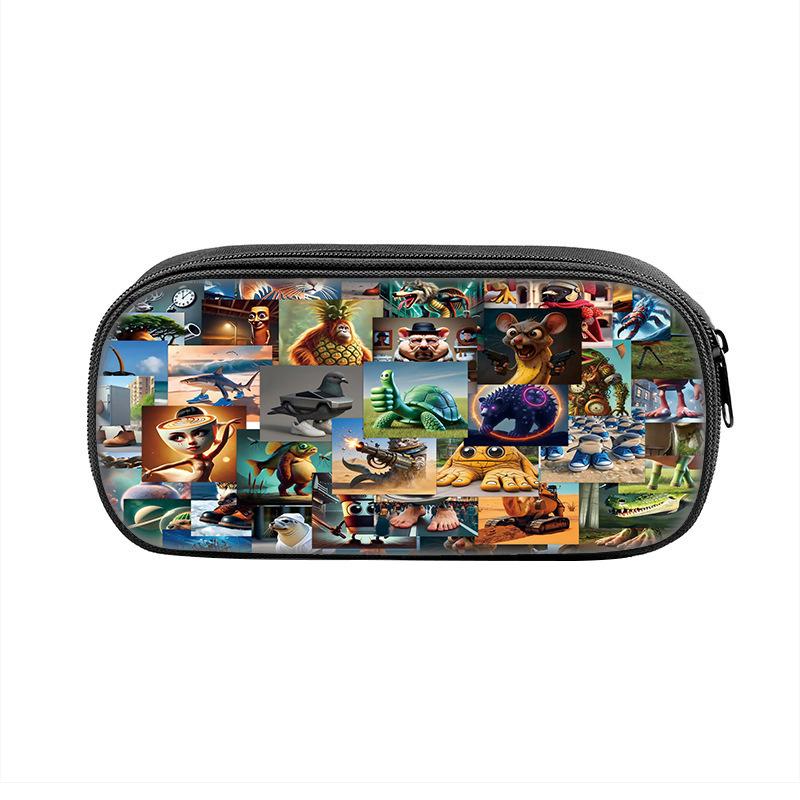 

Classic of Mountains and Seas, Italian Brainrot Wooden Stick Man Children s Printed Pencil Case, Italian Brainrot Student Stationery Box KTB Shanhaijing pencil case