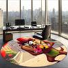 Taz (5) Round Office Rug Decorative Floor Rug for Office Bedroom Living Room and Home Space