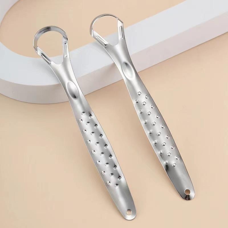 New Portable Tongue Coating Cleaning Brush Stainless Steel Tongue Scraper Deodorant Artifact Cleaning Tongue Coating Oral Tools