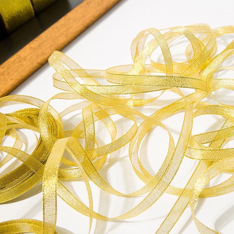 25Yards Natural Satin Ribbons Crafts Sewing Party Wedding Gold Ribbon Gift Wrap Bow DIY Organza Ribbon Christmas Home Decoration