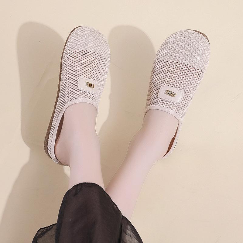 

Сетчатые дышащие лоферы на толстой подошве с увеличением роста, летняя новинка, тонкая обувь с полым сетчатым верхом, повседневная одинарная обувь, обувь с закрытым носком 40