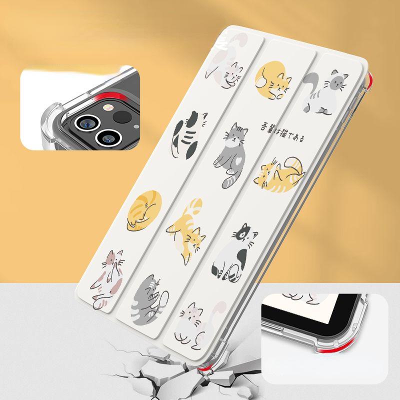 Roztomilá kočka pro iPad 2022 10. 10,9" 2021 10,2" 9. generace 8. 7. 6. 5. generace Pro 9.7 Air 5 4 3 2 Mini 6 5 4Silikonový ochranný kryt