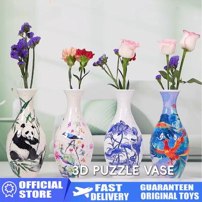 3D-Puzzle-Vase für Erwachsene und Kinder, Bausteine, einzigartige Blumenvase, gebogene Puzzleteile, Puzzle, Hausdekoration, Geschenk