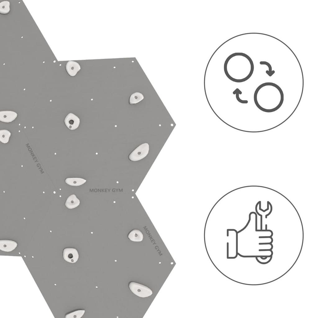 Climbing Wall Cube 4 Grey - White Grips